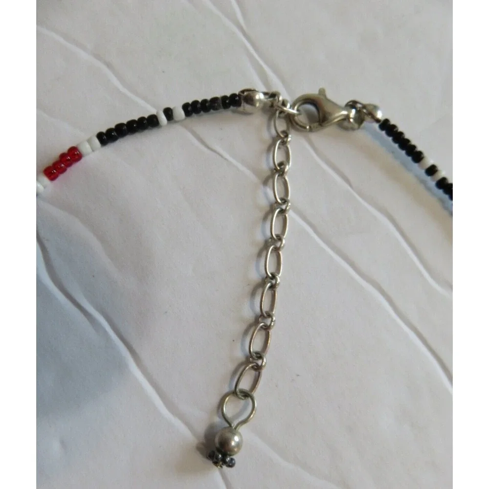 Vintage Southwestern Chunky Turquoise Pendant Coral Onyx Seed Bead‎ 18